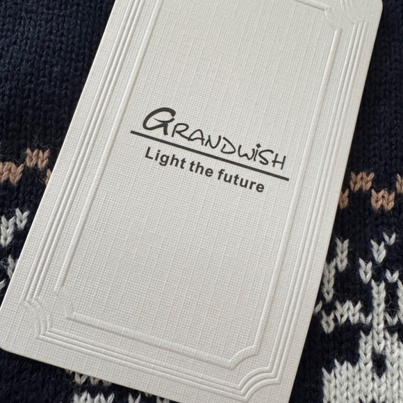 GRANDWISH Boys Christmas Sweater, Toddler, Navy Size 3,Reindeer Sweater NWT - Picture 5 of 7